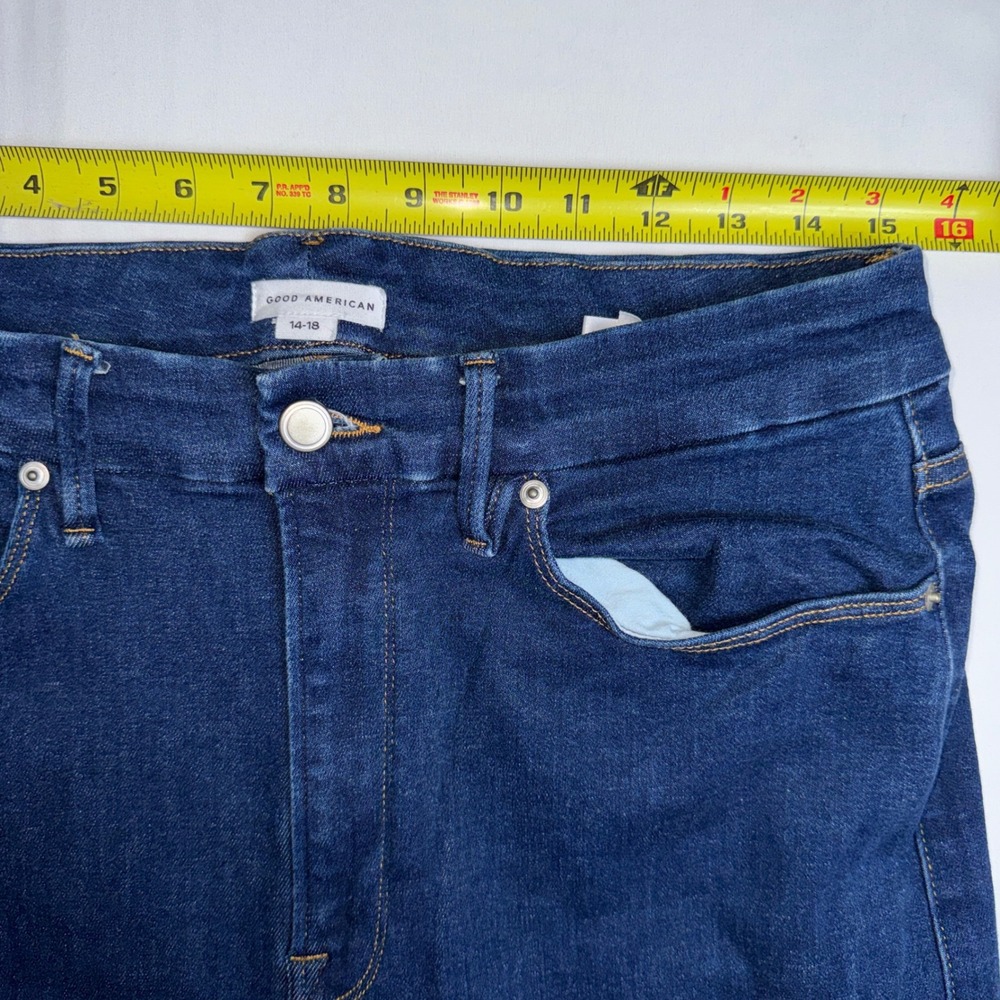 Good American Always Fits Good Waist Skinny Jeans Blue821 Size 14-18 GW226T - Picture 6 of 11